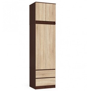 Skříň s nástavcem S 60 cm 2D 2SZ CLP wenge / sonoma