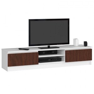 Stolek pod TV RTV K 160 CLP bílý / wenge