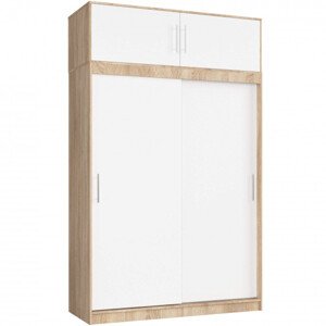 Skříň s posuvnými dveřmi a nástavcem 150 cm CLP mono sonoma / bílá