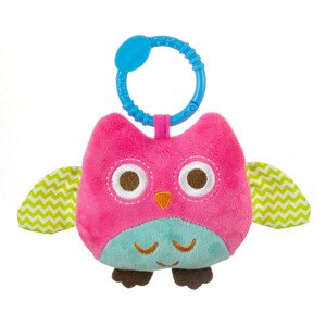 Závěsná plyšová hračka Happy owl 2552 růžová