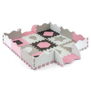 Pěnová podložka Jolly 3x3 Shapes - růžová/šedá