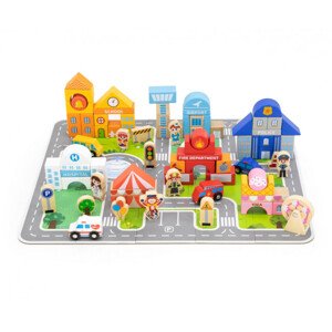 Puzzle a kostky Viga 44705 100 dílků - město