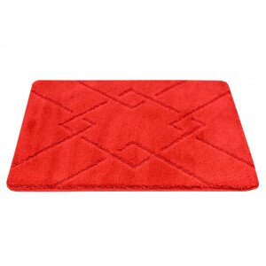 Koupelnový kobereček Moreno Red červený, kosočtverce