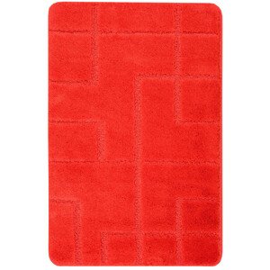 Koupelnový kobereček Inez Red červený / geometrie