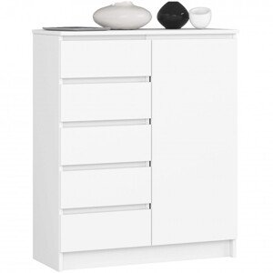 Komoda K80 1D 5SZ PK bílá