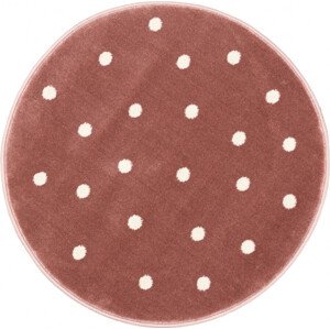 Koberec FD Lush tečky, růžový kruh
