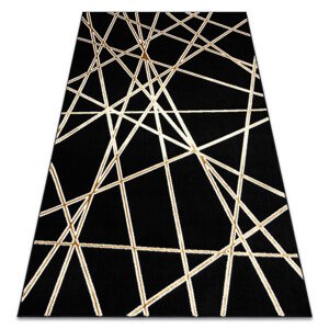 Koberec ALLURE 1964 geometrický / strukturovaný / glamour, černý / zlatý