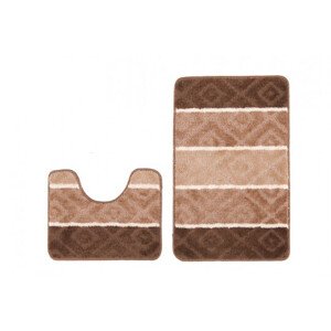Sada koupelnových koberečků MULTI B5132 hnědý CAMEL ROMBY