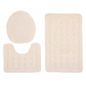 Sada koupelnových koberečků MONO 1039 krémový 1613 3PC KRATKA