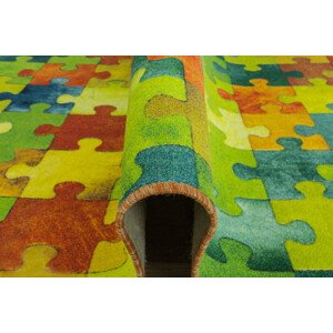 Dětský metrážový koberec Puzzle vícebarebný