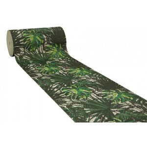 Koupelnová pěnová rohož Softy-tex Monstera zelená / černá