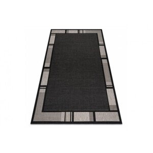 Koberec Floorlux sizal 20195 Černo/Stříbrný