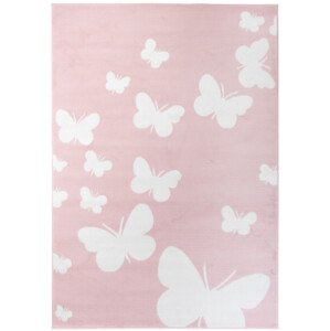 Dětský koberec PINKY T629A Butterfly růžový