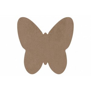 Koberec protiskluzový SHAPE 3150 Motýl Shaggy - camel, béžový plyš