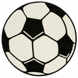 Koberec PP Football bílý / černý kruh