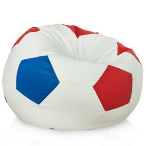 Sedací pytel Fotbal červený/modrý, ekokůže