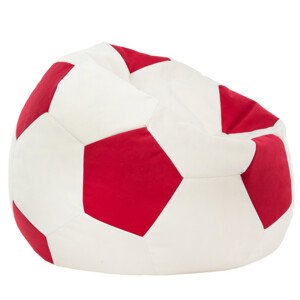 Sedací pytel Fotbal červený plyš