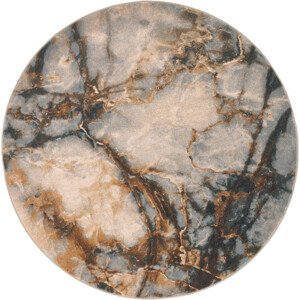 Koberec OMEGA Elian zlatý / šedý kruh