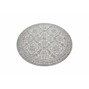 Koberec šňůrkový SIZAL LOFT 21193 kruh BOHO sloní kost / stříbrný / taupe