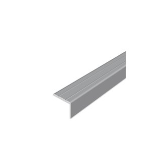 Schodová hrana samolepící - Stříbrná 24,5x20 mm 2,7 m